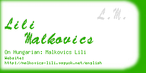 lili malkovics business card